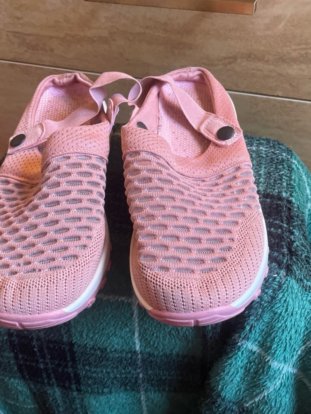 Pink Slip-On Knit Clogs